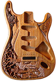 E-Gitarre Holzkörper mit Carved Design by Gig Goldstein