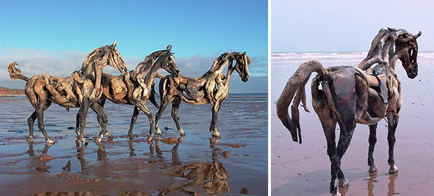 Pferdeskulpturen aus Treibholz - Heather Jansch