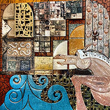 Mosaik - Poträt mit Frau