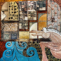 Mosaik - Poträt mit Frau
