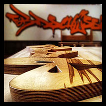 Graffiti auf Holz