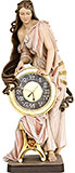 Holzfigur Frau mit Uhr