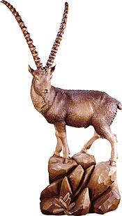 Holzfigur - Holzstier Steinbock