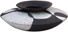 Keramik Vase schwarz-weiß