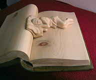 Holzskulptur Buch - Nino Orlandi