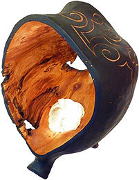 Designerlampe - Lichthöhle aus Weidenholz