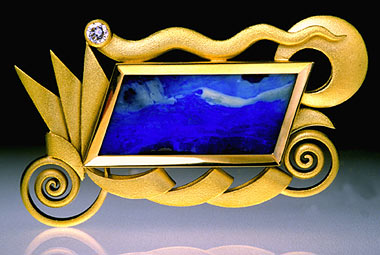 Brosche Gold mit Opal