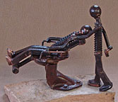Beim Zahnarzt - Metallskulptur
