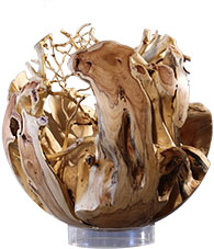 Holzkugel aus Wurzelholz