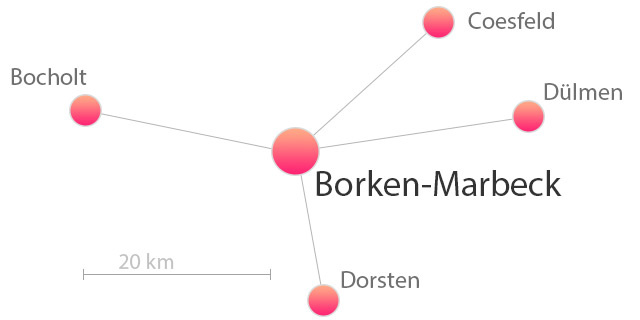 Anfahrtskizze Borken-Marbeck