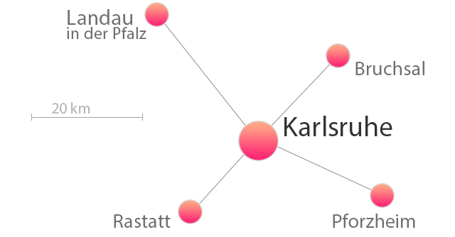 Anfahrtskizze Karlsruhe
