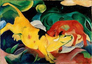 Franz Marc. Kühe, gelb-rot-grün, 1912.