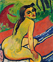 Max Pechstein. Sitzendes Mädchen (Moritzburg), 1910.