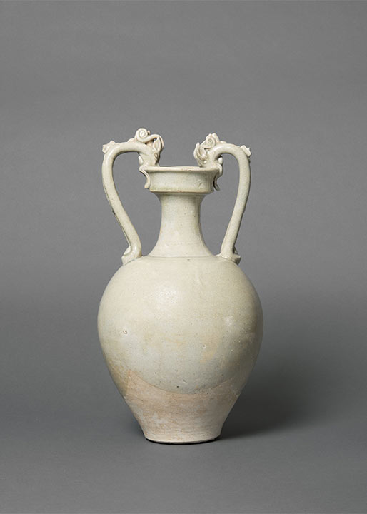 Grosse Vase mit drachenförmigen Henkeln.